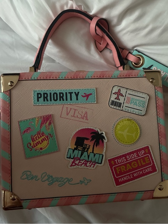 Aldo Handbags - Aldo Pink and Mint Travel Sticker Mini Bag